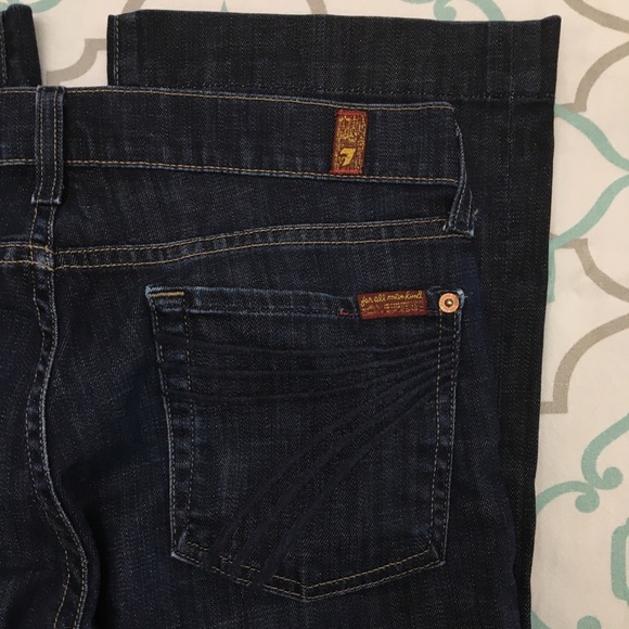 💙👖CUTE! 7FAM DOJO CROP NAVY 7’S👖💙27 3/4 21” - Picture 2 of 8